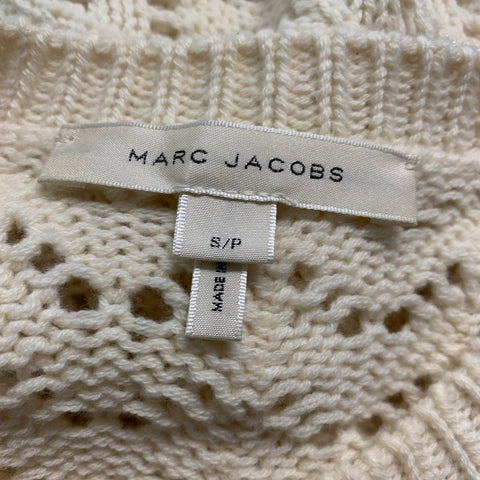 MARC JACOBS Size S Cream Gold Wool Cashmere Payettes Sweater