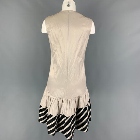 STELLA McCARTNEY Taille 6 Robe sans manches en cupro en coton noir beige