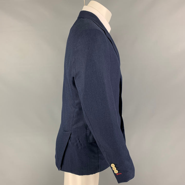 LORO PIANA Size 38 Blue Cashmere Single Breasted Sport Coat