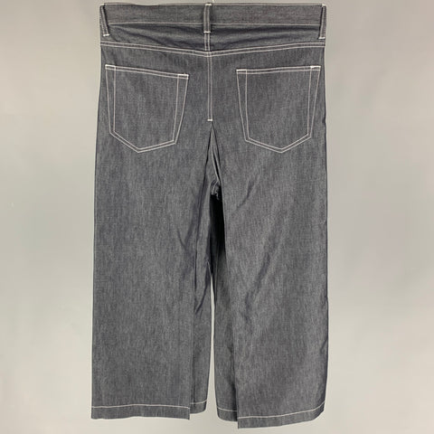 SASQUATCHfabrix Talla M Vaqueros de seda de algodón con puntadas en contraste índigo