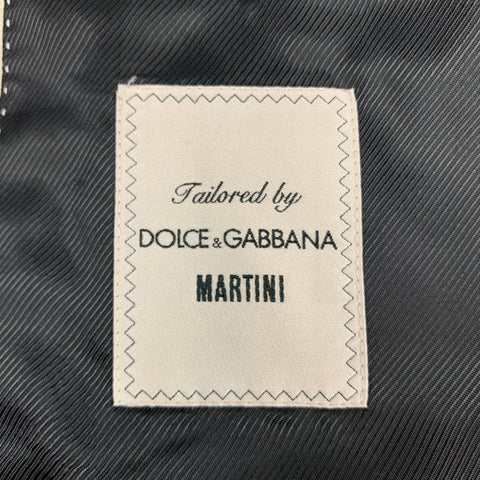 DOLCE & GABBANA Martini Size 38 Regular Charcoal Wool / Silk Peak Lapel Sport Coat