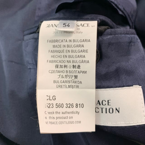 VERSACE COLLECTION Size 44 Navy Wool Single Breasted Sport Coat