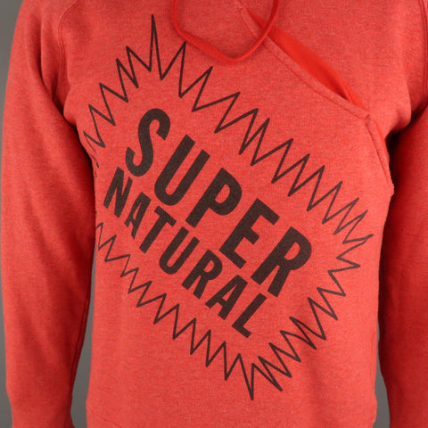 WALTER VAN BEIRENDONCK Size M Red Graphic Cotton Hooded Sweatshirt Sweater