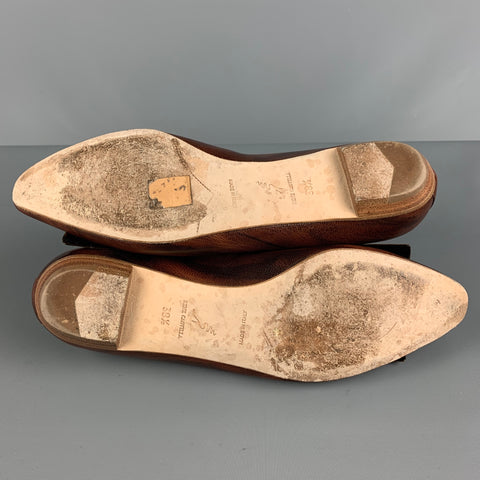 RENE CAOVILLA Size 8.5 Brown Velvet Embelished Flats
