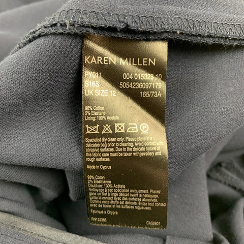 KAREN MILLEN Size 8 Navy Cotton Nautical Dress Pants