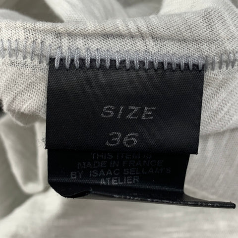 ISAAC SELLAM Size 0 Grey Brown Cotton Calfskin Tank Dress
