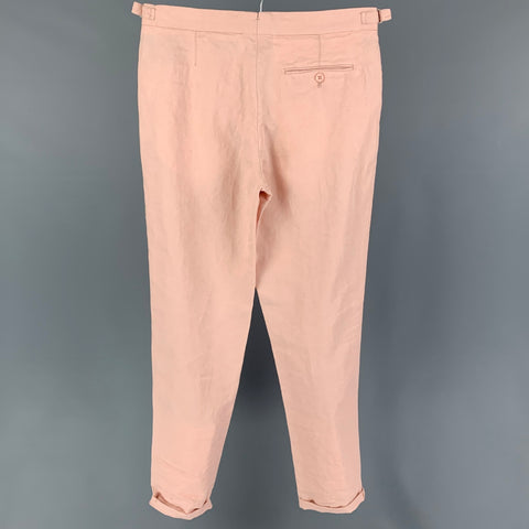 ORLEBAR BROWN Talla 32 Pantalón delantero plano de algodón rosa