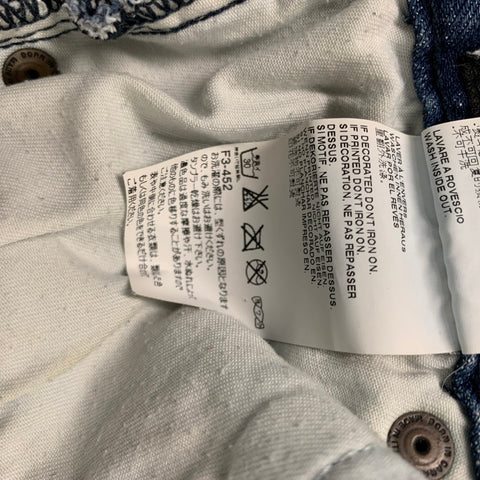 DSQUARED2 Size 6 Blue White Cotton  Elastane Paint Splattered Narrow leg Jeans