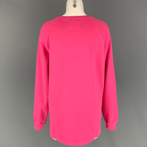 BAJA EAST Size L Pink Cotton Graphic Crew-Neck Pullover