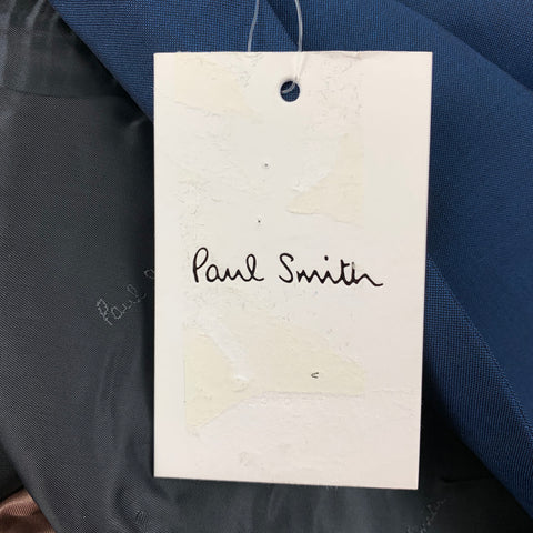 PAUL SMITH Size 42 Regular Blue Wool Notch Lapel Suit