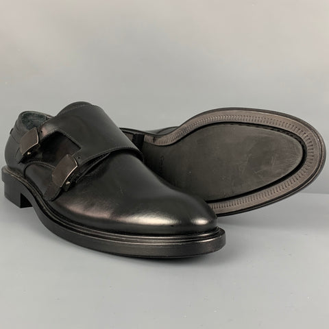 CALVIN KLEIN COLLECTION Size 9 Black Leather Double Monk Strap Loafers