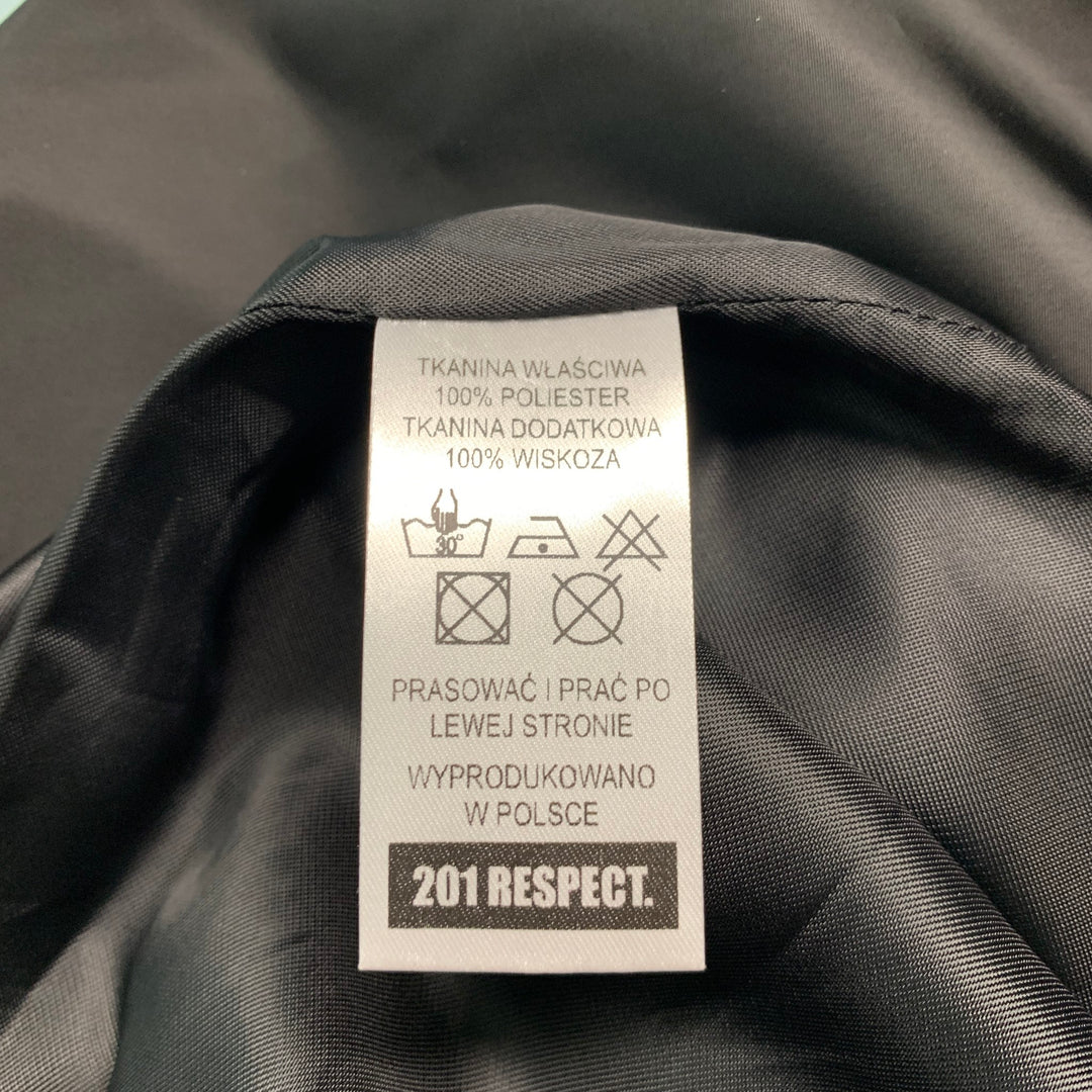 201 RESPECT Size S Black Polyester Windbreaker Coat