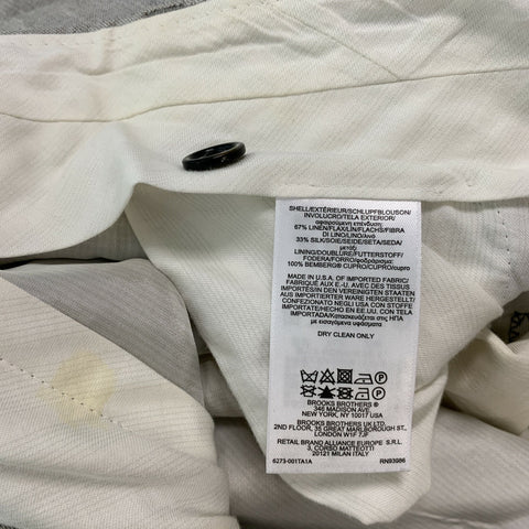 BLACK FLEECE Size 38 Grey Silver Linen Blend Single breasted Sport Coat