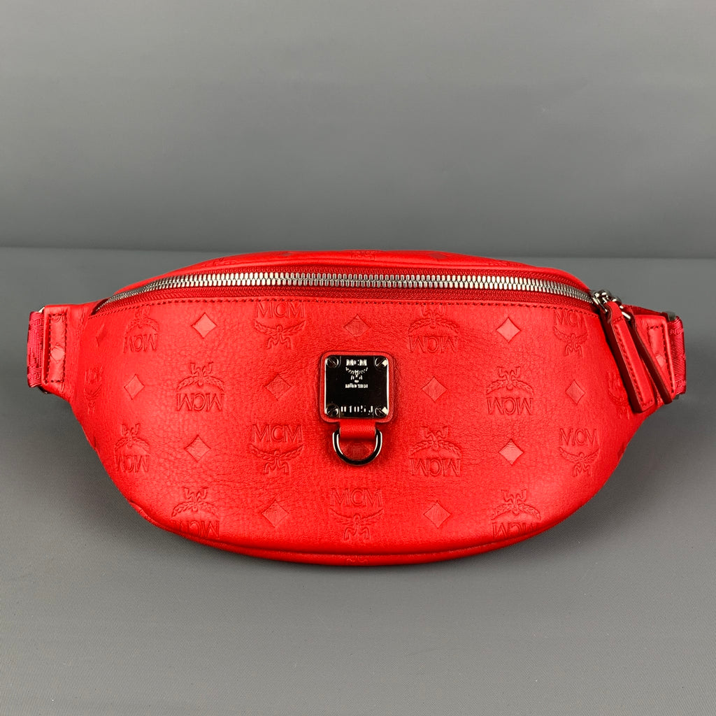 MCM Calfskin Ottomar Original Belt Bag Red Pink 1247481
