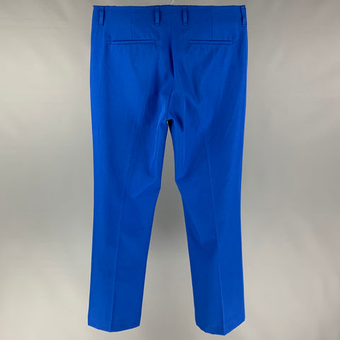 ACNE STUDIOS Taille 32 Pantalon décontracté en polyester / coton bleu royal avec braguette zippée
