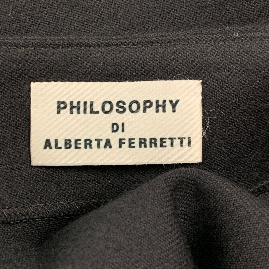PHILOSOPHY di ALBERTA FERRETTI Size 2 Black & Grey Rayon Blend Color Block Shift Dress