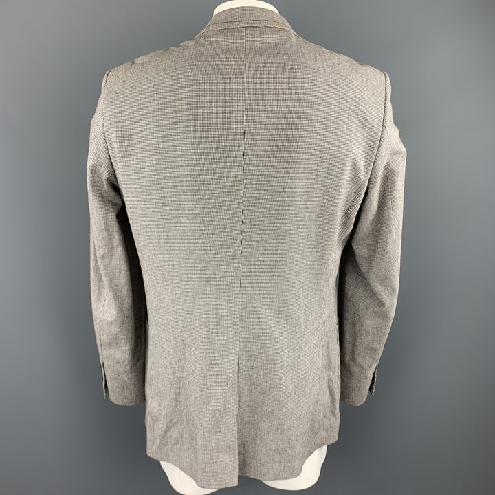 VIKTOR & ROLF X H&M Size 44 Brown & White Nailhead Cotton Arrow Pocket Sport Coat