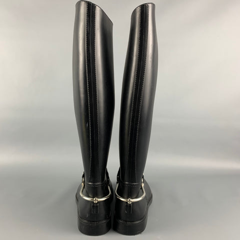 BARNEY'S NEW YORK Size 8 Black Rubber Boots