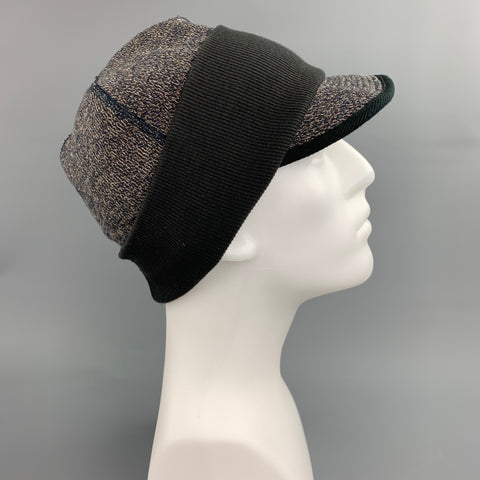 KAPITAL Gray Color Block Knitted Cotton Hat