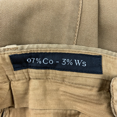 KITON Size 30 Khaki Cotton / Viscose Flat Front Casual Pants
