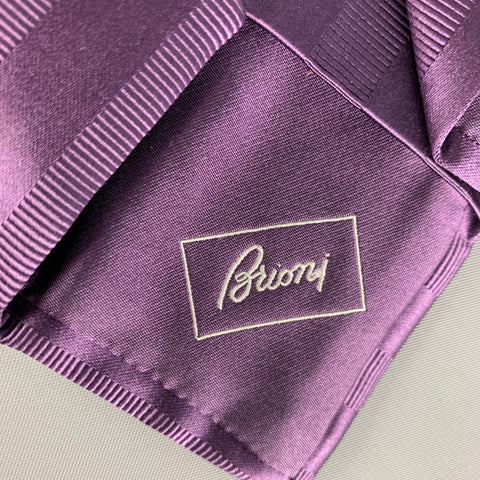 BRIONI Purple Textured Silk Cotton Neck Tie