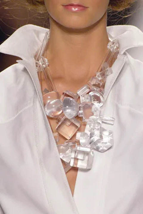 OSCAR DE LA RENTA Clear Lucite Necklace