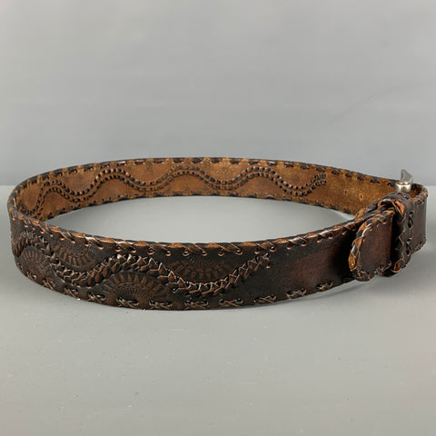 LUCKY BRAND Size 34 Brown Woven Leather Belt