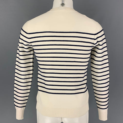 DIOR Size XS Cream Navy Stripe Cotton Blend Nautical Pullover
