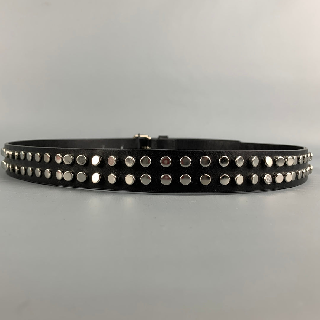 VERSUS by GIANNI VERSACE 2016 Black Studded Leather Belt