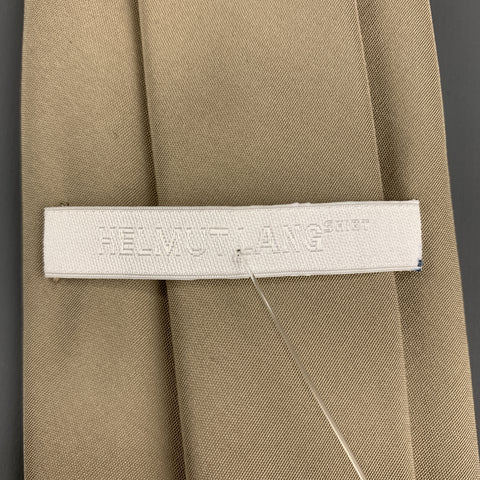 HELMUT LANG Solid Khaki Beige Silk Tie