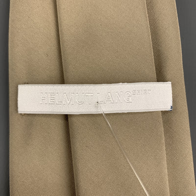 HELMUT LANG Solid Khaki Beige Silk Tie