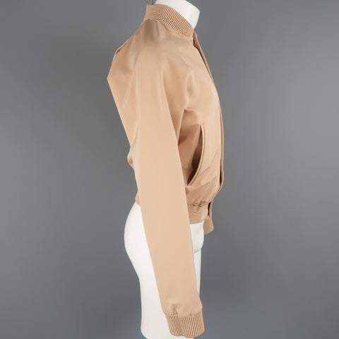CALVIN KLEIN COLLECTION Spring 2015 Runway 38 Blush Nude Tan Bomber Jacket