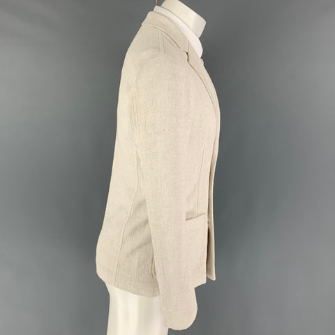 GIORGIO ARMANI Size 36 Off White Woven Viscose Blend Sport Coat