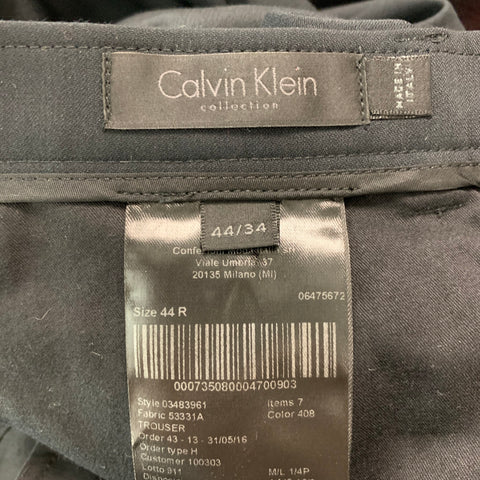 CALVIN KLEIN COLLECTION Taille 34 Smoking à revers en laine unie noire
