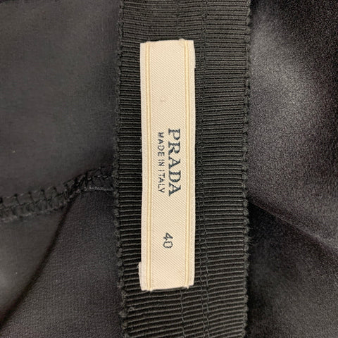 PRADA Size 4 Black Silk Tulip Skirt