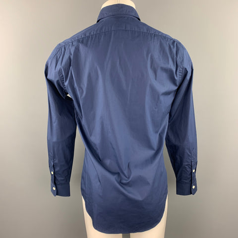 RALPH LAUREN Size S Navy Cotton Button Up Long Sleeve Shirt