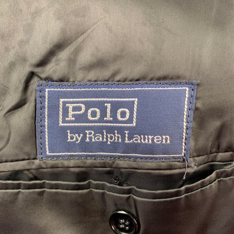 RALPH LAUREN Taille 40 Costume à revers cranté en laine à rayures noires régulières