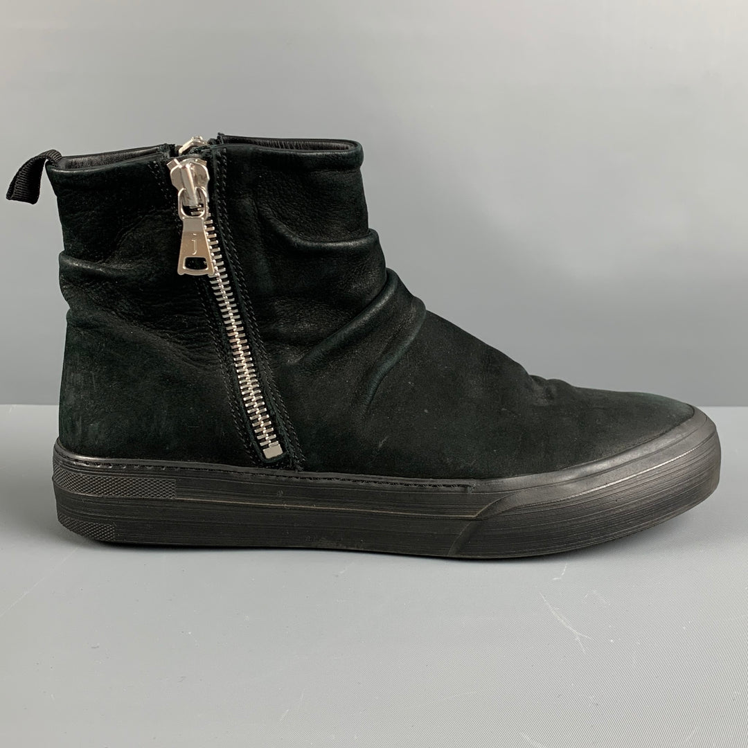 JOHN VARVATOS Size 8.5 Black Leather Side Zipper Boots