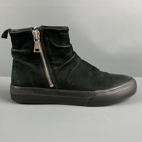 JOHN VARVATOS Size 8.5 Black Leather Side Zipper Boots