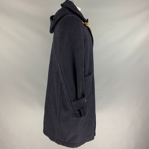 45rpm Size L Navy Wool Patch Pockets Hooded Coat