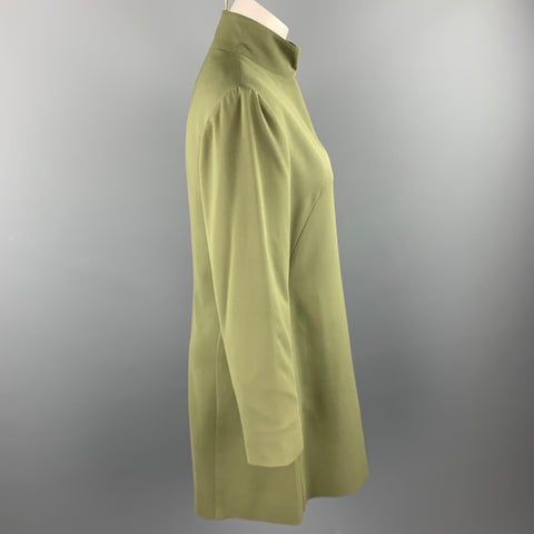 MORGANE LE FAY Talla L Abrigo Asimétrico Seda / Lycra Oliva