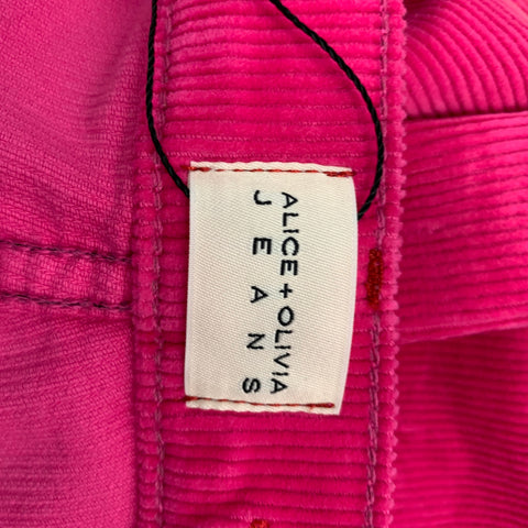 ALICE + OLIVIA Size 28 Pink Cotton Corduroy Jean Cut Casual Pants