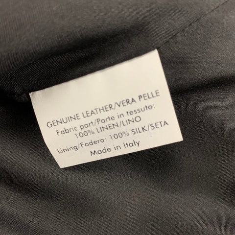 YVES SAINT LAURENT Size 6 Off White Black Leather Beaded Jacket