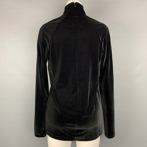 HAIDER ACKERMANN Taille L Pull à col roulé en polyester velours noir