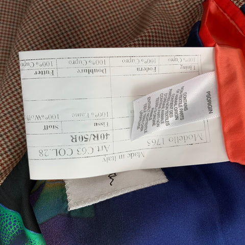 PAUL SMITH Soho Fit Size 40 Tan & Brown Houndstooth Wool Notch Lapel Sport Coat