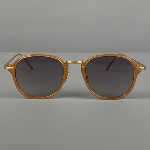 LINDA FARROW Amber Tortoise Acetate Sunglasses