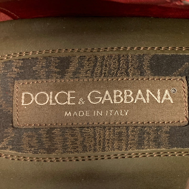 DOLCE &amp; GABBANA Talla 11 Zapatos con cordones antiguos rojo sangre de buey