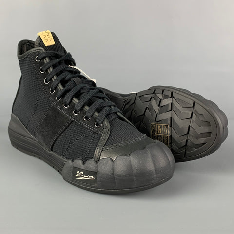 VISVIM Talla 10.5 Zapatillas altas Lanier de material mixto negro