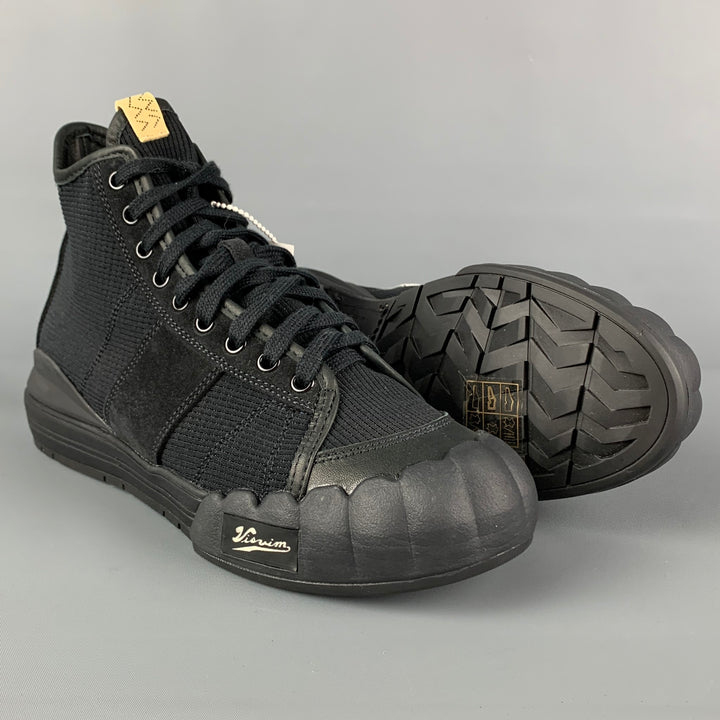 VISVIM Size 10.5 Black Mixed Material Lanier High-Top Sneakers