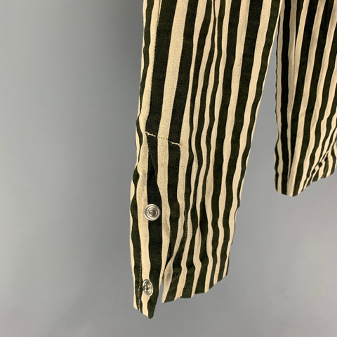 DIESEL / BLACK GOLD Size 30 Olive Taupe Stripe Cotton Button Fly Casual Pants